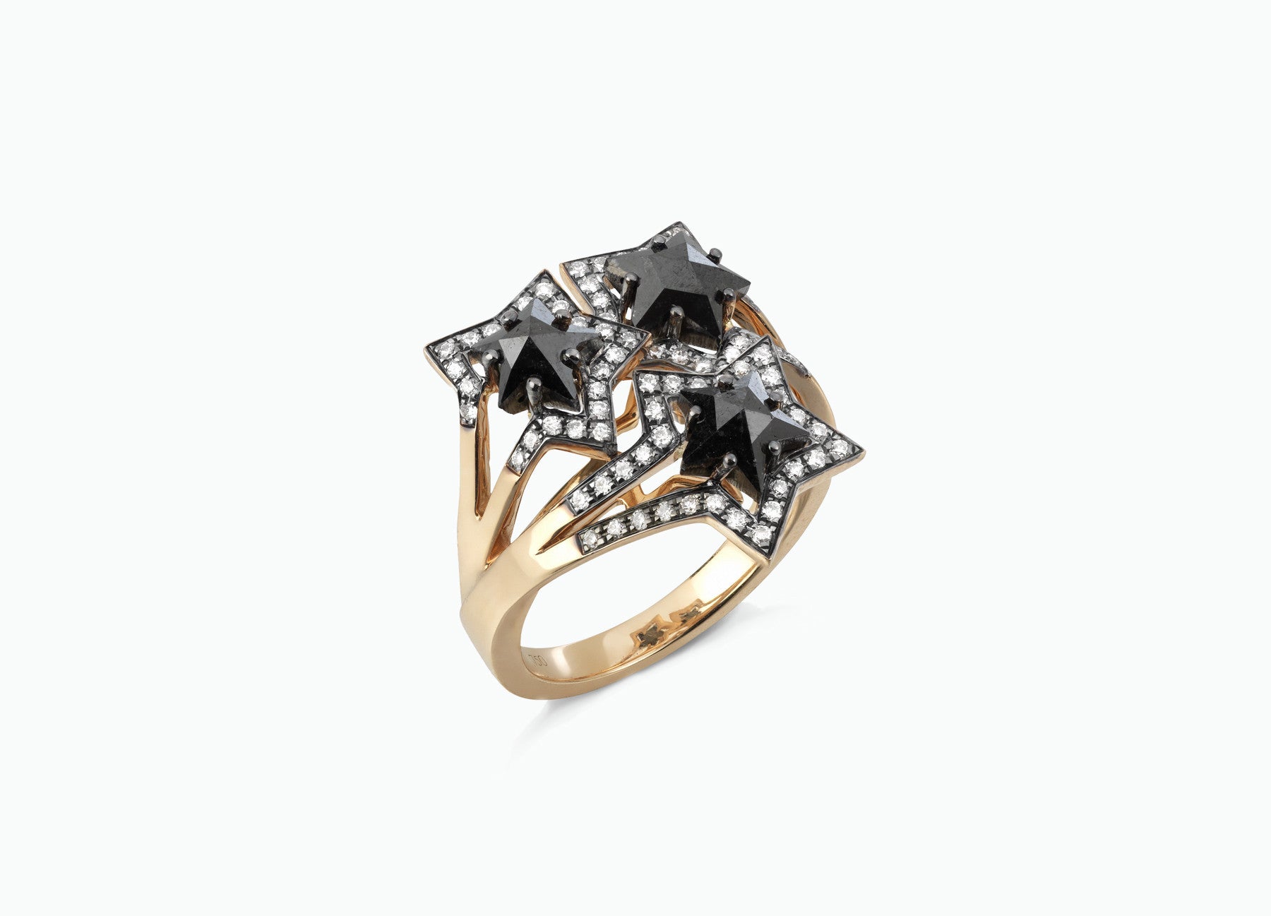 BLACK STAR THREE STAR RING