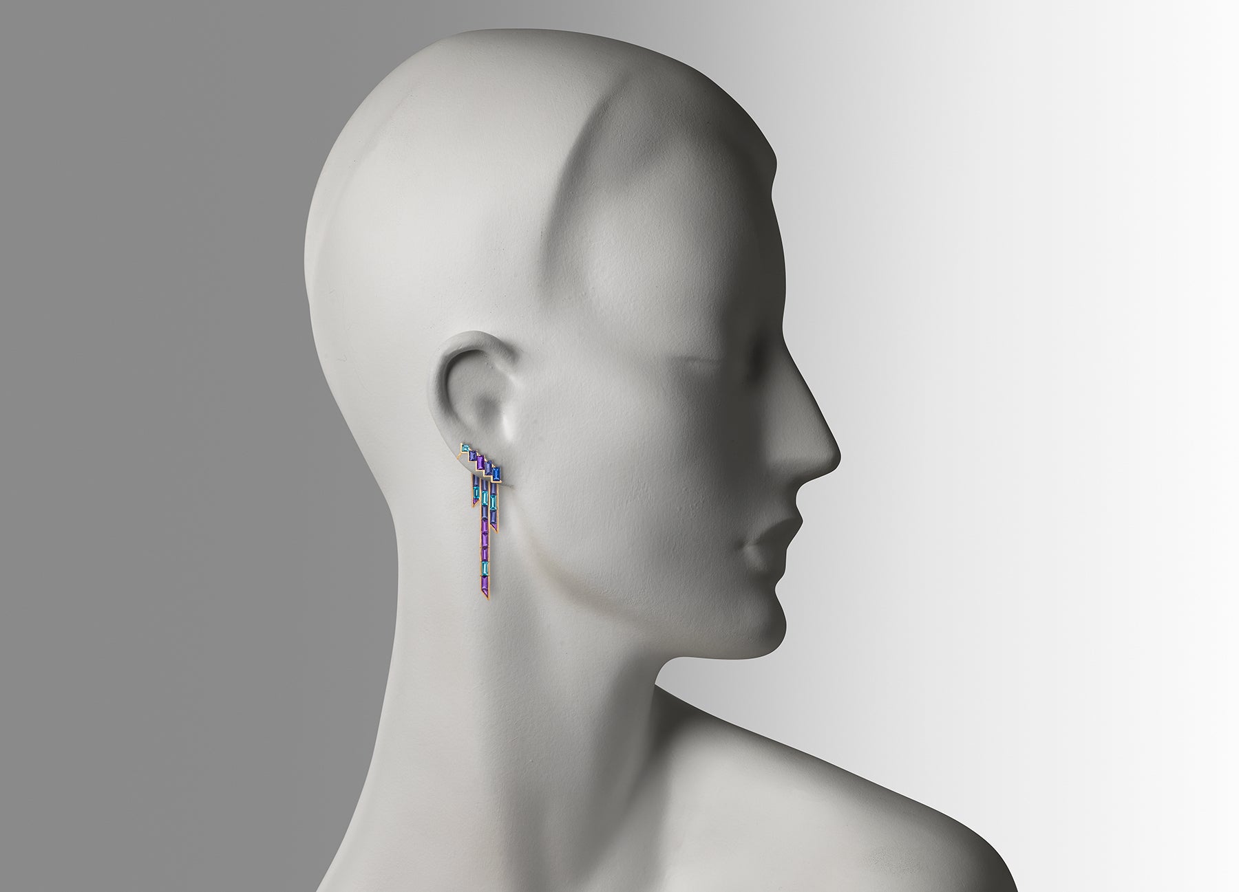 ELECTRIC NIGHT CUFF EARRINGS WITH MULTI DROP