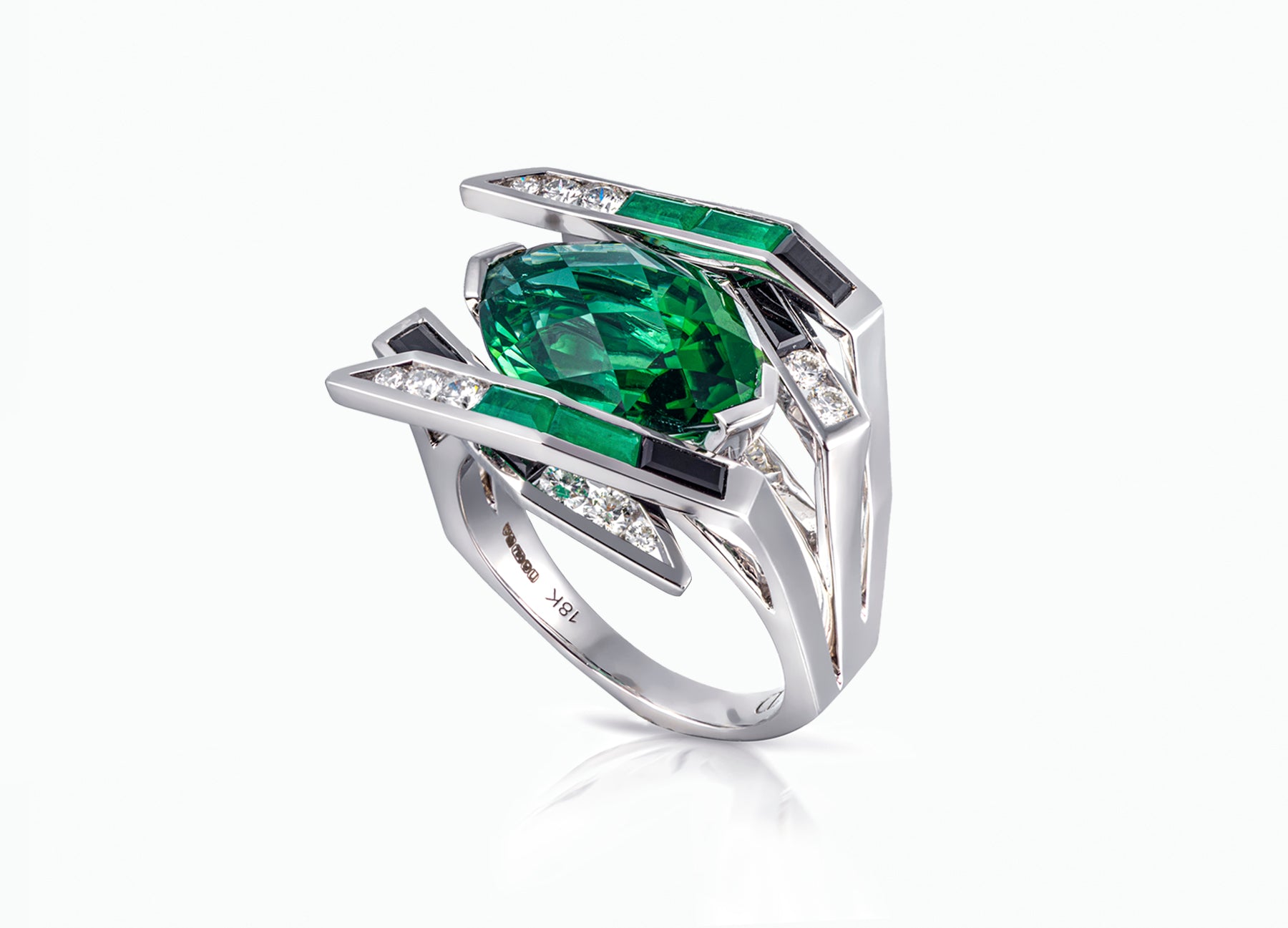ELECTRIC NIGHT GREEN COCKTAIL RING
