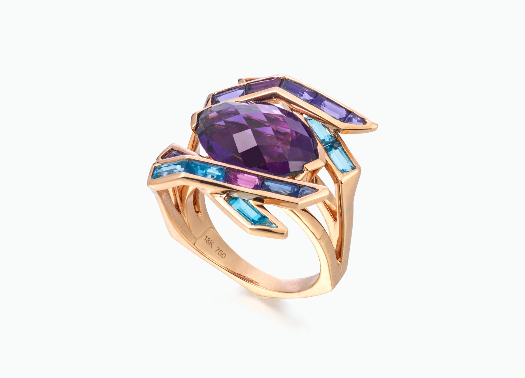 Electric Night Amethyst Cocktail Ring side view
