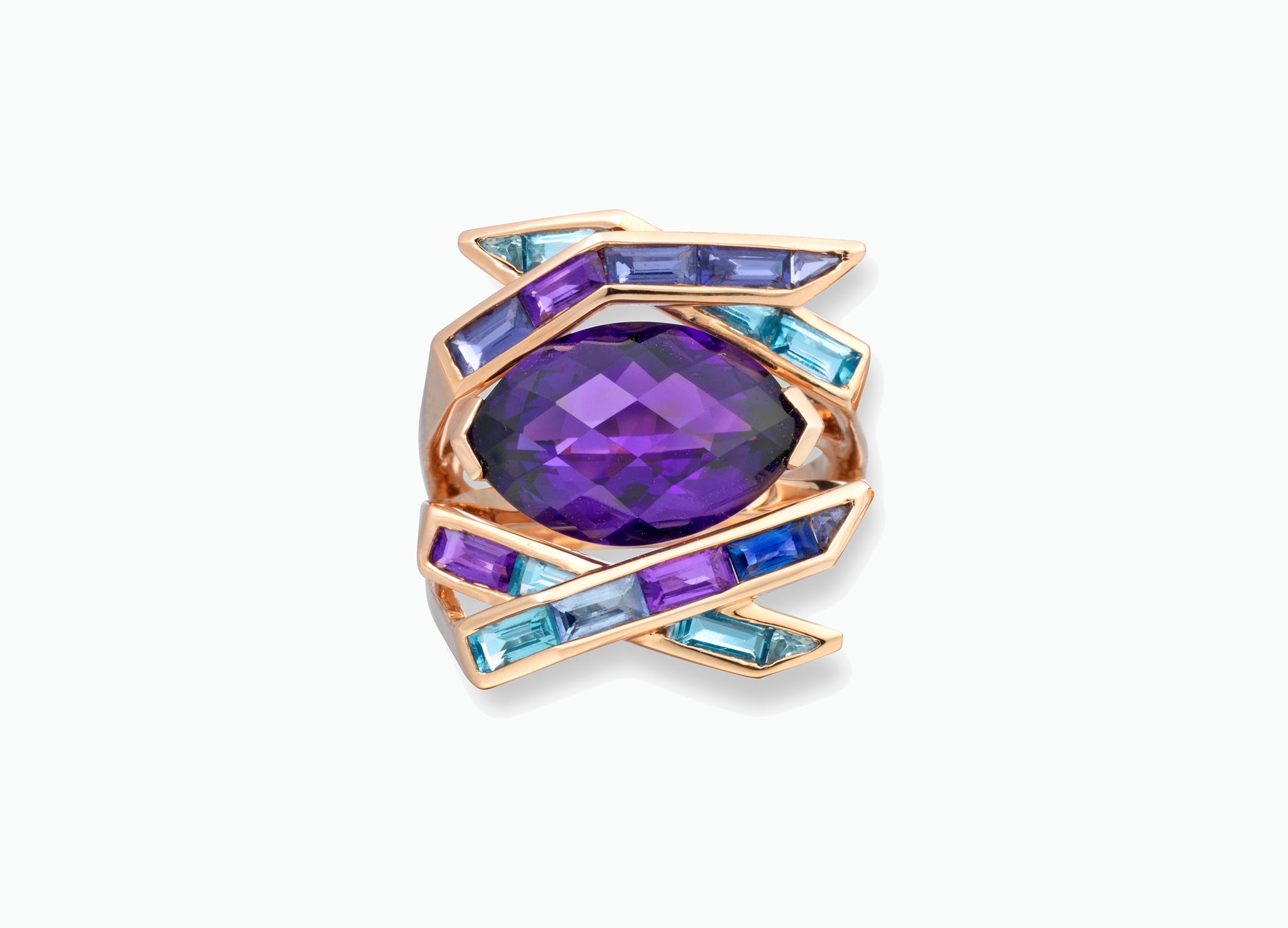 Electric Night Amethyst Cocktail Ring top view