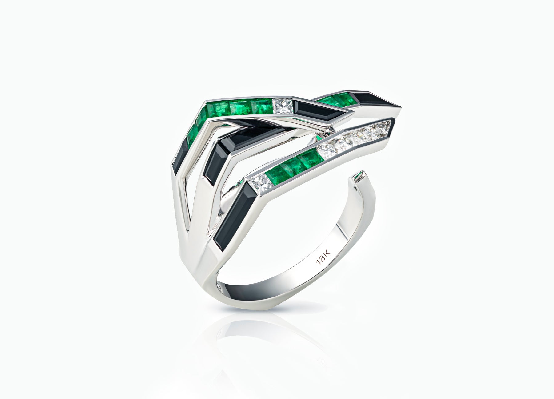 Electric Night Emerald Wing Ring