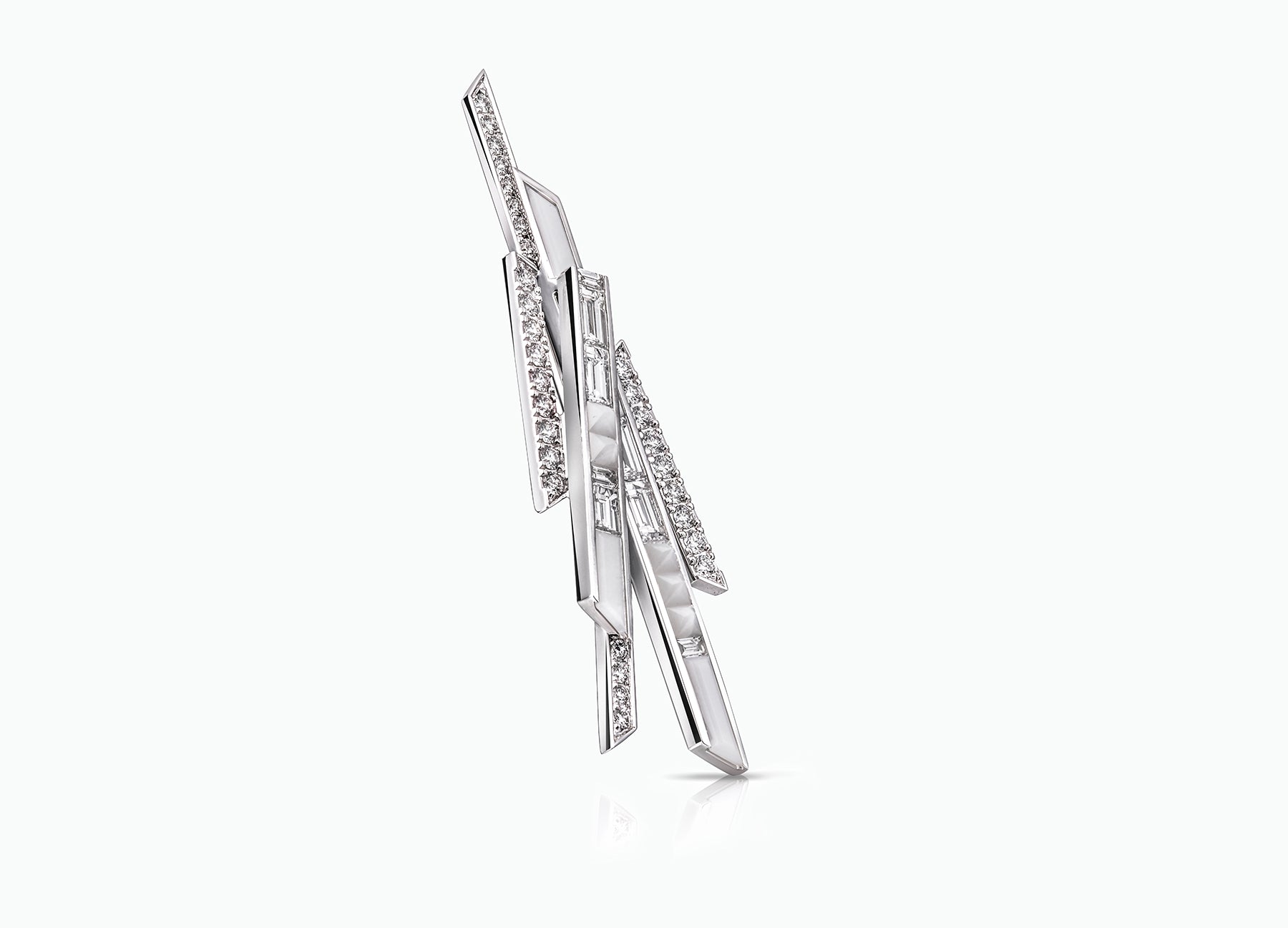 WHITE STELLAR DIAMOND BROOCH