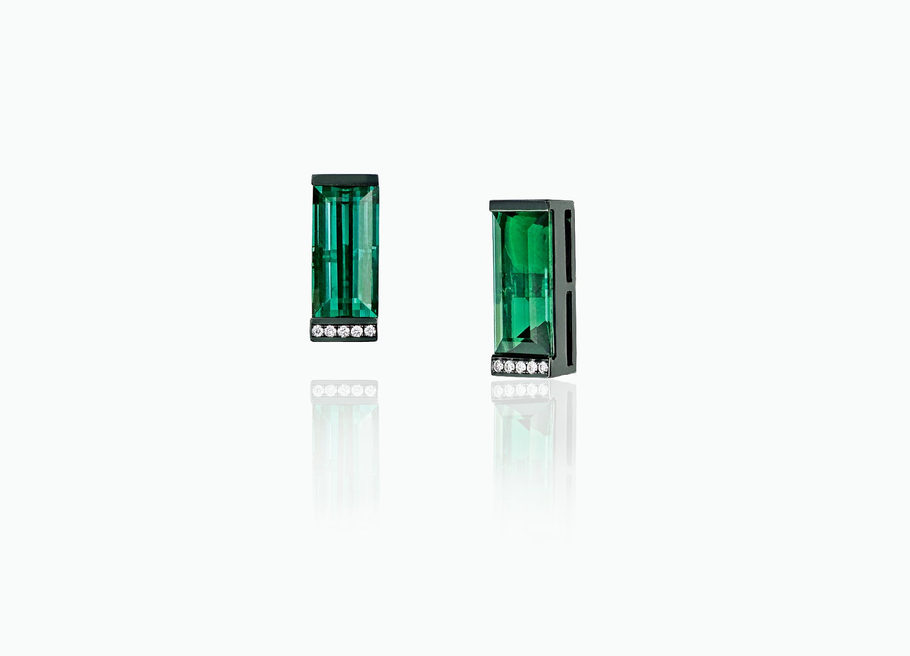 Art Deco Large Tourmaline Studs with Drops