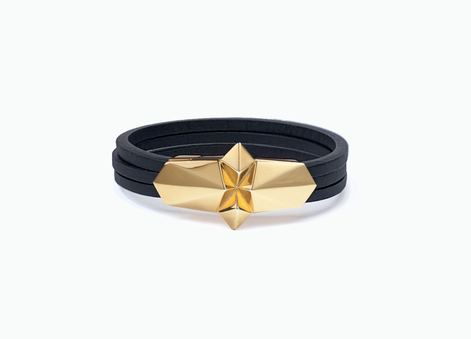 GOLD VERMEIL AND LEATHER SHARD BRACELET