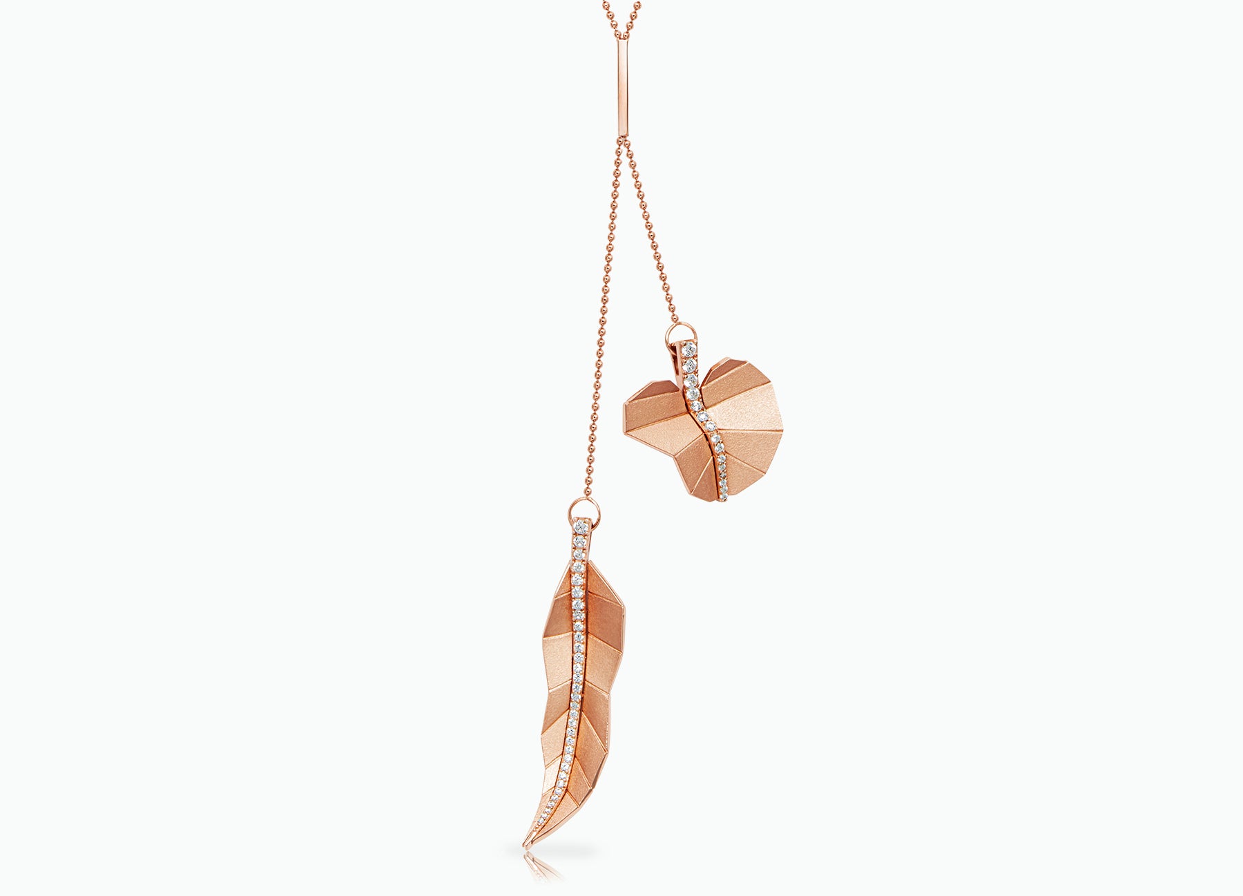 Double Long and Round Busia Leaf Necklace