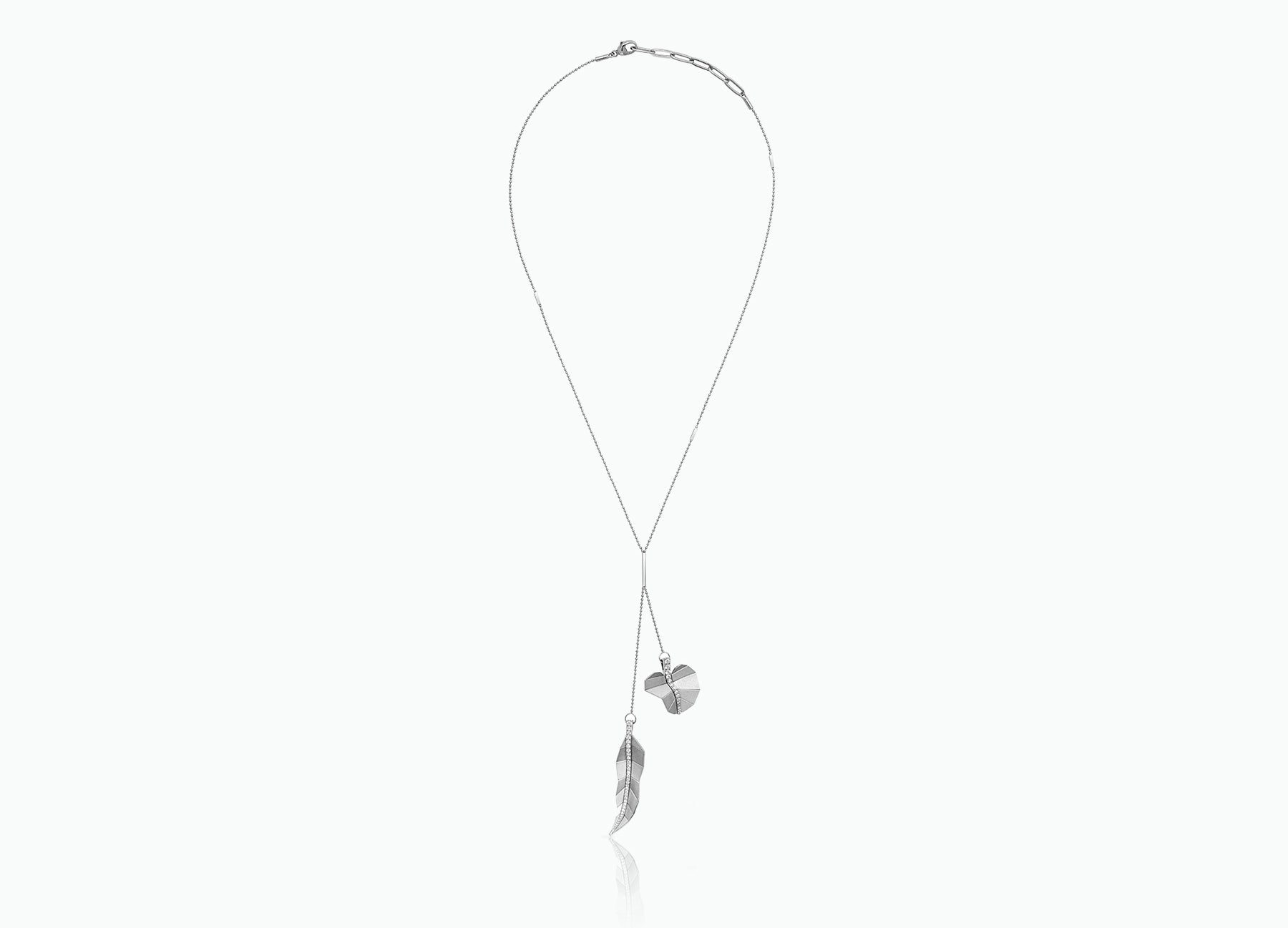 Double Long and Round Busia Leaf Necklace